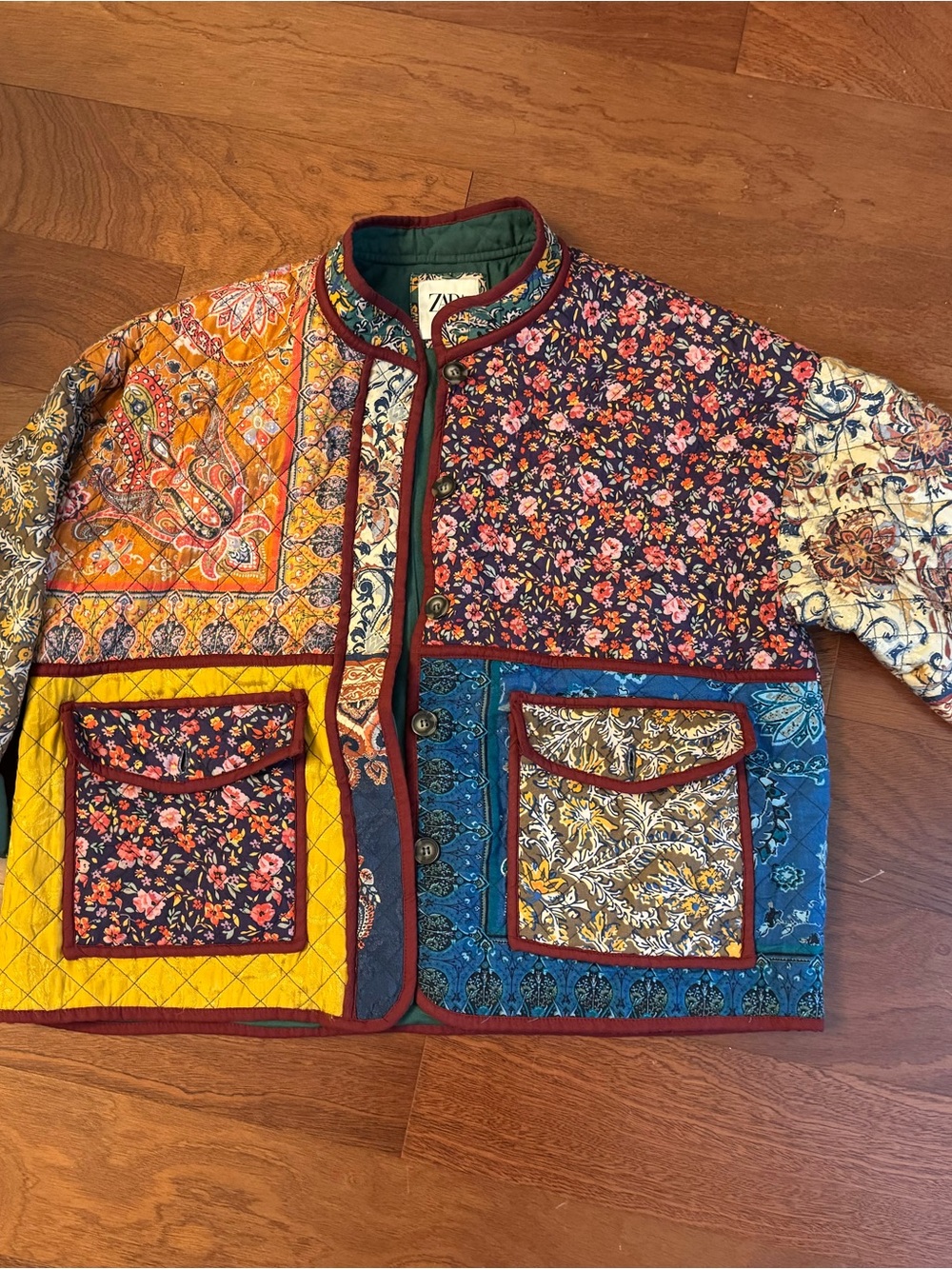 Zara Woman influencers favourite Patchwork Quilted Floral Jacket